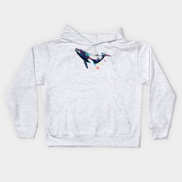 Humpback Whale Kids Hoodie by Rociogomez